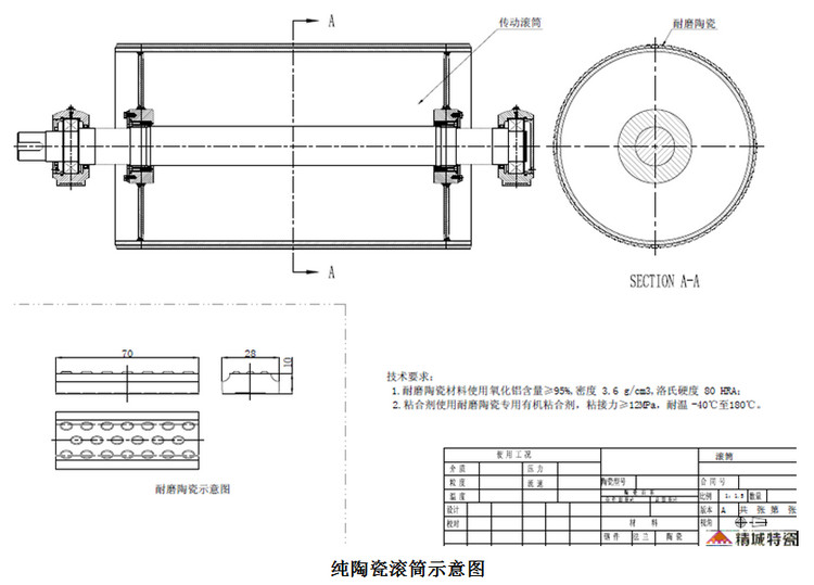 耐磨陶瓷滾筒-皮帶機(jī)陶瓷輥筒-輸送帶陶瓷滾筒